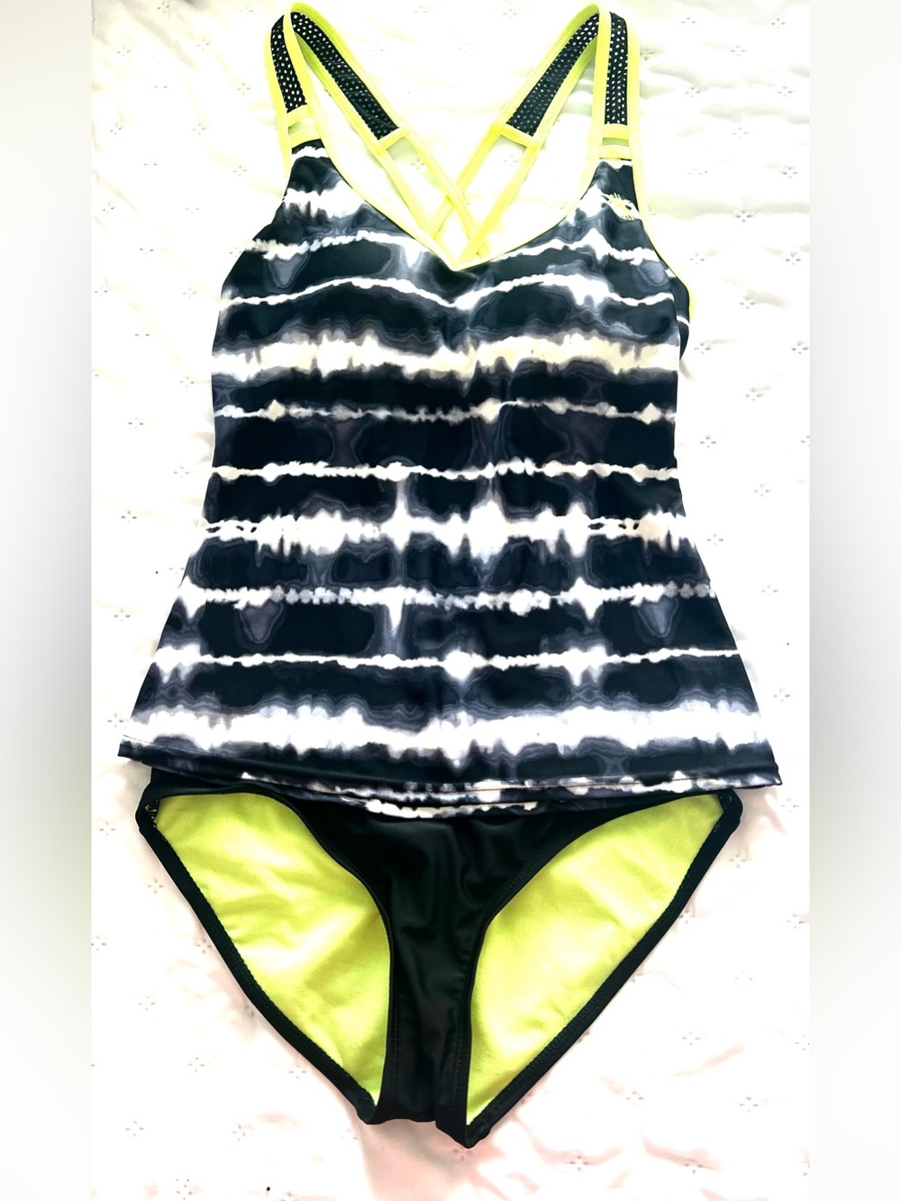 Speedo X Women’s XS Sulfur Neon Yellow Tie Dye Two-Piece Swimsuit